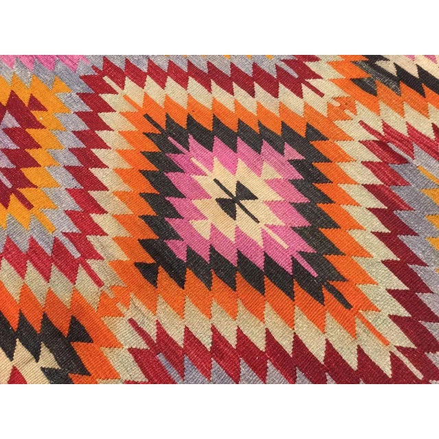 Vintage Turkish Kilim Rug - 71" X 111" For Sale In Raleigh - Image 6 of 10