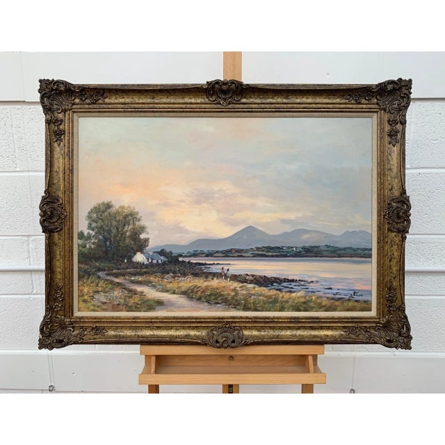 William Cunningham, Oil Painting of Murlough Bay with the Mourne Mountains in the Distance Ireland, 1990 Circa For Sale - Image 4 of 13