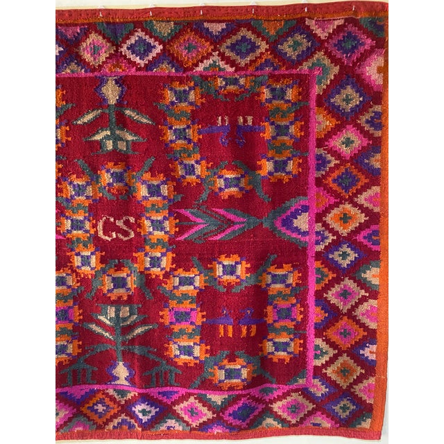 Mid 20th Century Mid-Late 20th Century Vintage Peruvian Andean Pictorial Wool Textile Wall Hanging (69' X 57.5") For Sale - Image 5 of 13