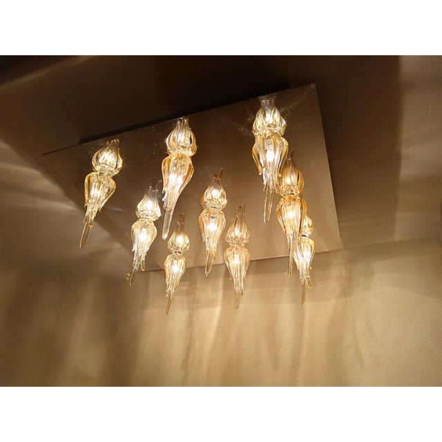 Murano Tulip Glass Ceiling Light by Aureliano Toso For Sale - Image 14 of 18