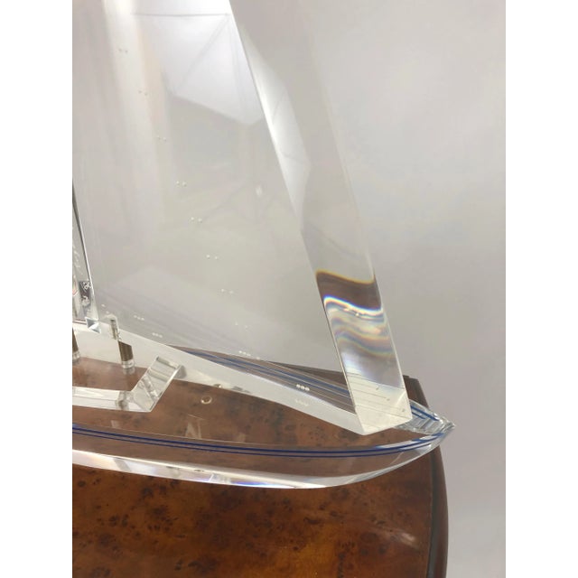 1990s Eye Catching Lucite Sailboat Sculpture For Sale - Image 4 of 11