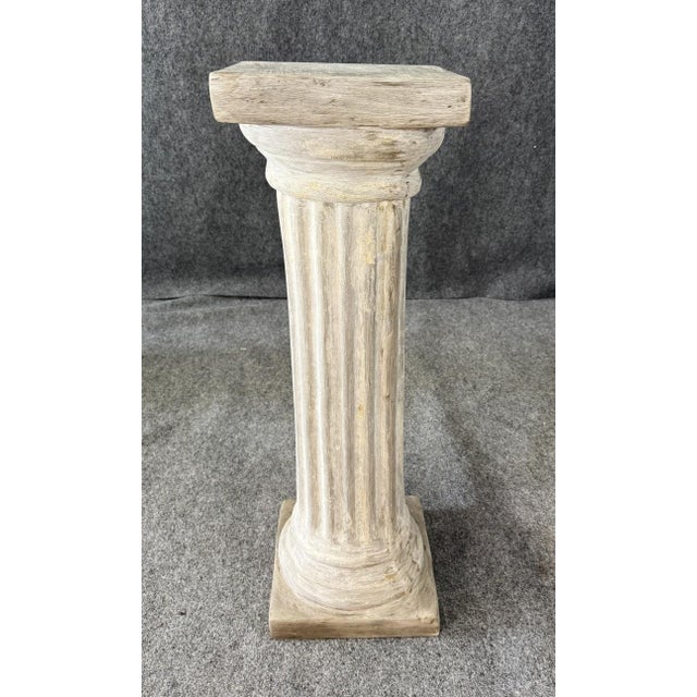 Rustic Gray Roman Column Pedestal For Sale - Image 3 of 10