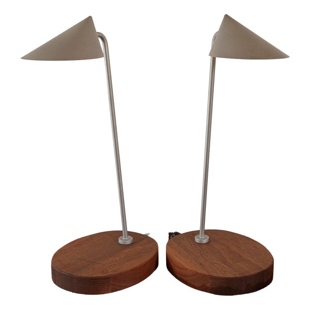 Aluminum and Wooden Study Table Lamp by Jens Ammundsen for Louis Poulsen, 1990s For Sale