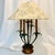 Mid 20th Century Vintage Tyndale for Frederick Cooper Cast Iron 2-Light Palm Tree Table Lamp With Original Shade For Sale - Image 5 of 12