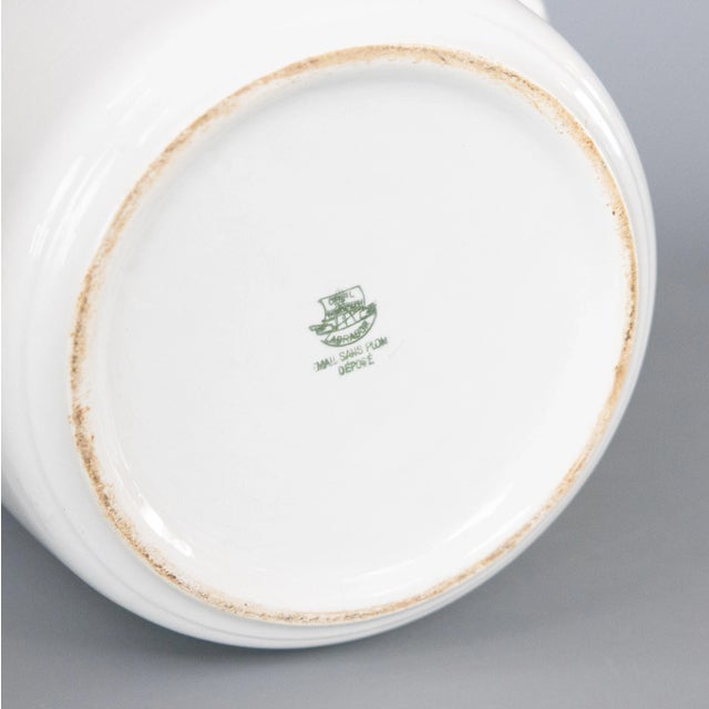 19th Century French Creil Et Montereau White Ironstone Lidded Ice Bucket For Sale - Image 9 of 10