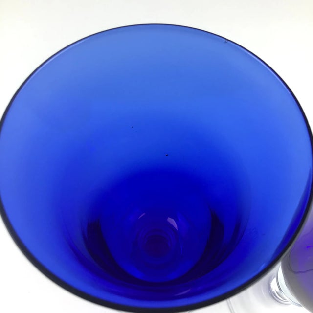 Vintage Cobalt Blue Cocktail Gasses a Pair For Sale - Image 4 of 10
