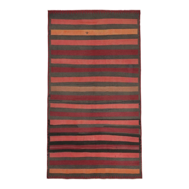 1940s Vintage Persian Kilim Rug in Polychromatic Stripes by Rug & Kilim For Sale