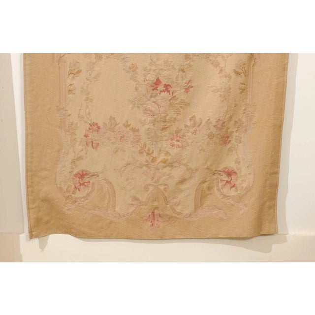 French 19th Century Vertical Hand-Woven Tapestry with Floral Décor and Volutes For Sale In Atlanta - Image 6 of 11