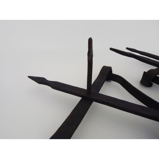 Black Large Wrought Iron Wall Candleholders, Set of 3 For Sale - Image 8 of 9