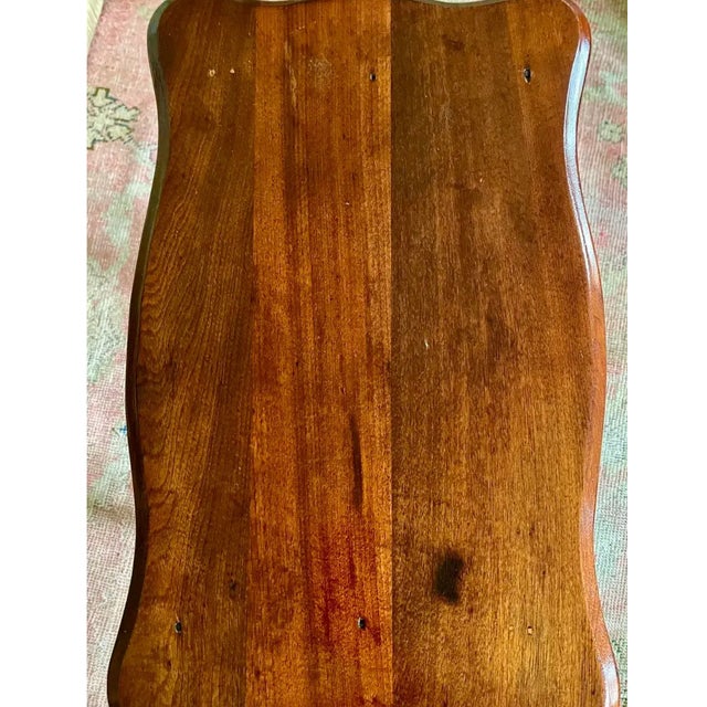 19th C. American Federal Cherry Bobbin Turned Trestle Table For Sale - Image 9 of 11