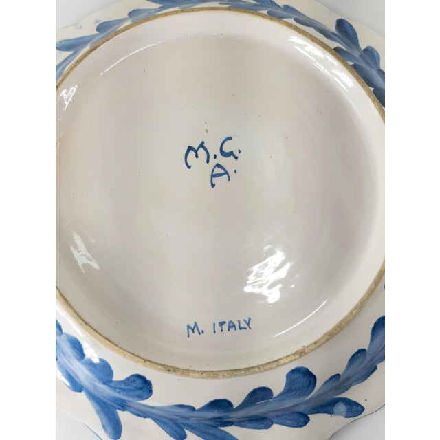 20th Century Italian Renaissance Revival Majolica Faience Blue and White Charger For Sale - Image 11 of 12