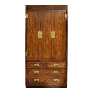 1970s Campaign Armoire Scene One Collection by Henredon Furniture For Sale