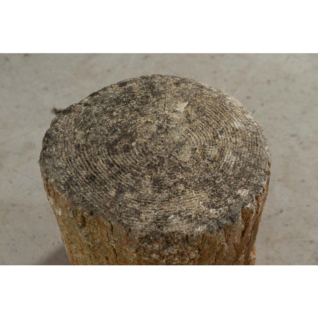 French Faux Bois Stone Garden Table and Stools, Set of 5 For Sale - Image 13 of 18