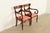 Baker Furniture Company Baker Furniture Style English Regency Carved Mahogany Armchairs, Pair For Sale - Image 4 of 14