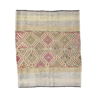 Vintage Turkish Kilim Rug- 4′7″ × 5′3″ For Sale