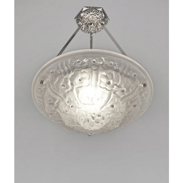 David Gueron Degue French Art Deco Pendant Light by Degue 1930 France - 2 Available For Sale - Image 4 of 12