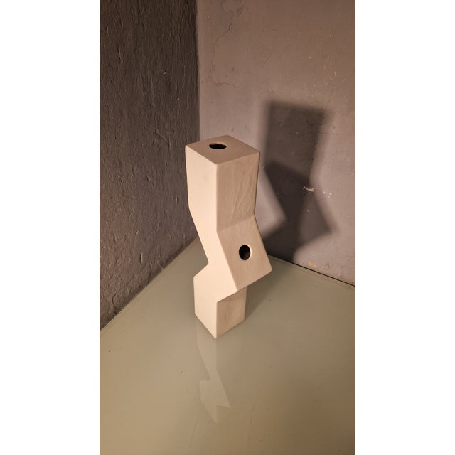Modern White Enamelled Ceramic Monofiore Flower Vase by Antonio Facco for Cappellini, 1990s For Sale - Image 6 of 9