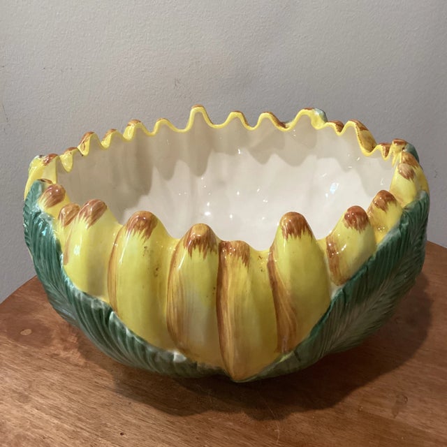 Mid 20th Century Ceramic Centerpiece Serving Banana Bowl Hand-Crafted Japan For Sale - Image 11 of 11