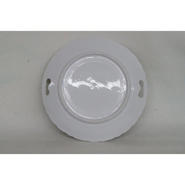 Shabby Chic Porcelain Pink Roses Floral Serving Plate With Handles For Sale - Image 9 of 13