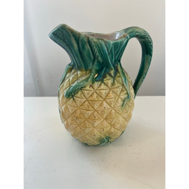 Pineapple Form, ceramic majolica pitcher. Probably Italian early 20th century