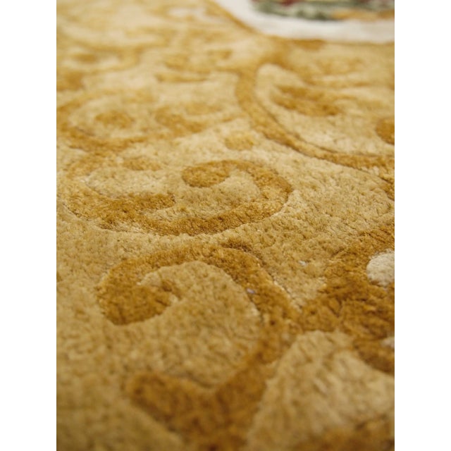 Orange Art Deco Chinese Silk Rug in Gold For Sale - Image 8 of 10