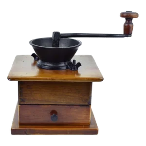 Early 20th Century Manual Wood and Cast Iron Coffee Spice Mill Grinder