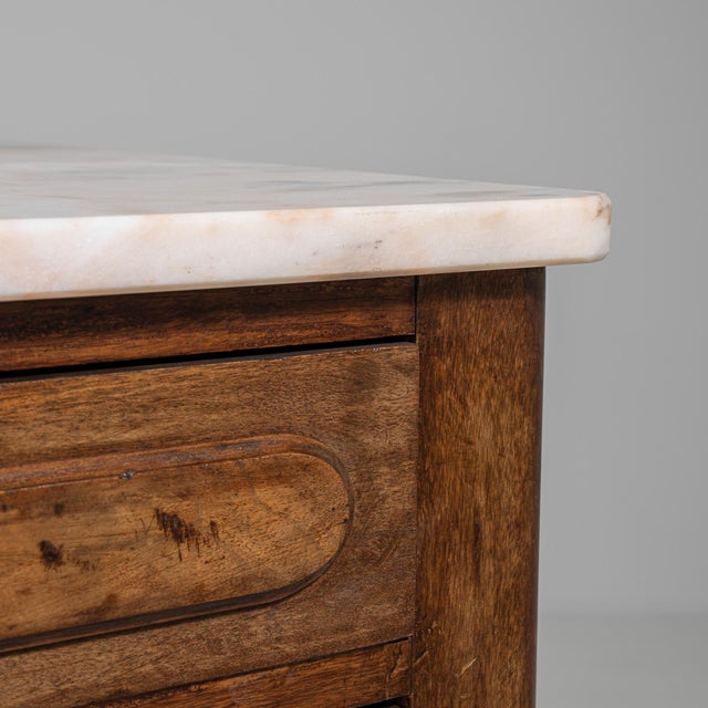 French Oak Marble-Top Chest of Drawers, Antique, France, 19th Century For Sale - Image 13 of 17