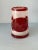 Vintage Oxblood Red on Frosted Clear Cameo Art Glass Handled Tumbler For Sale - Image 4 of 13