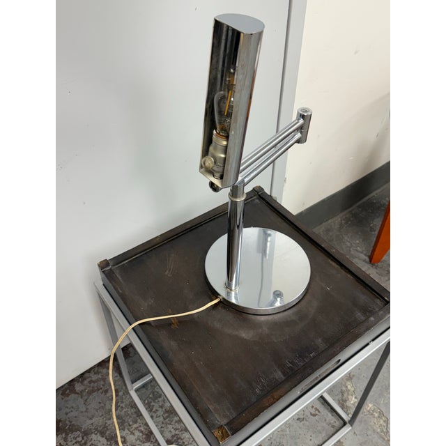 Koch & Lowy Vintage Koch & Lowy Articulating Swing Arm Chrome Desk Lamp For Sale - Image 4 of 12