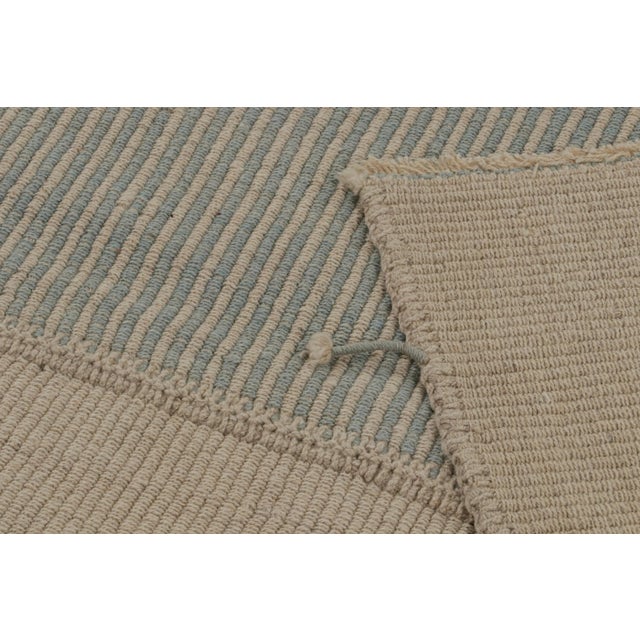 Textile Rug & Kilim’s Modern Kilim in Beige & Blue Stripes For Sale - Image 7 of 7