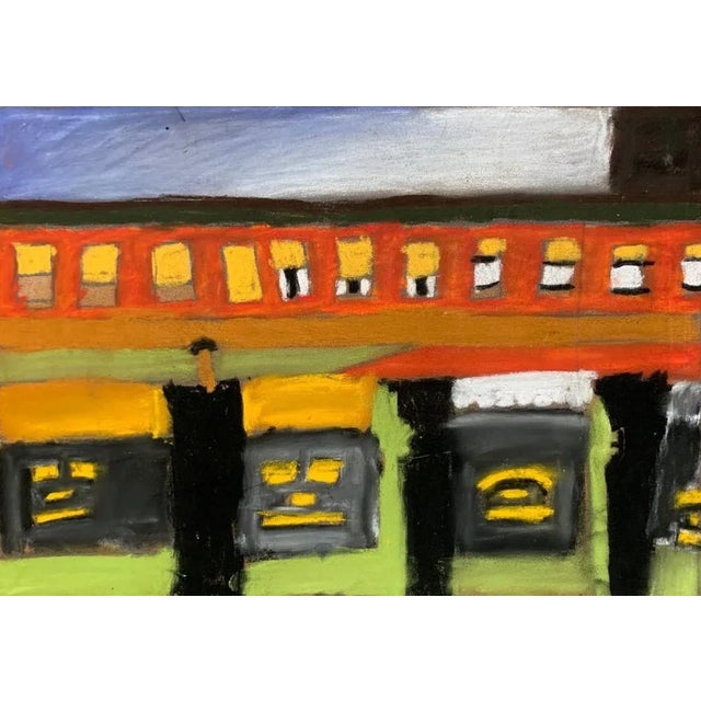 A city like scene breaking away from realism and expressing itself in a newly found delight in color, movement and line....