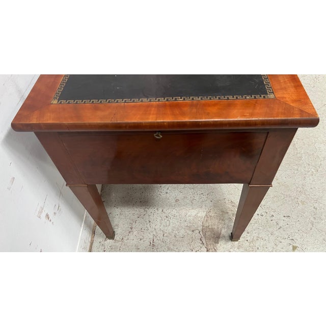 Louis XVI Style Flat Desk in Mahogany and Veneer, 19th Century For Sale - Image 11 of 15