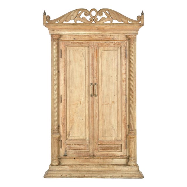 Antique Indian Hand Carved Wood Double Door For Sale