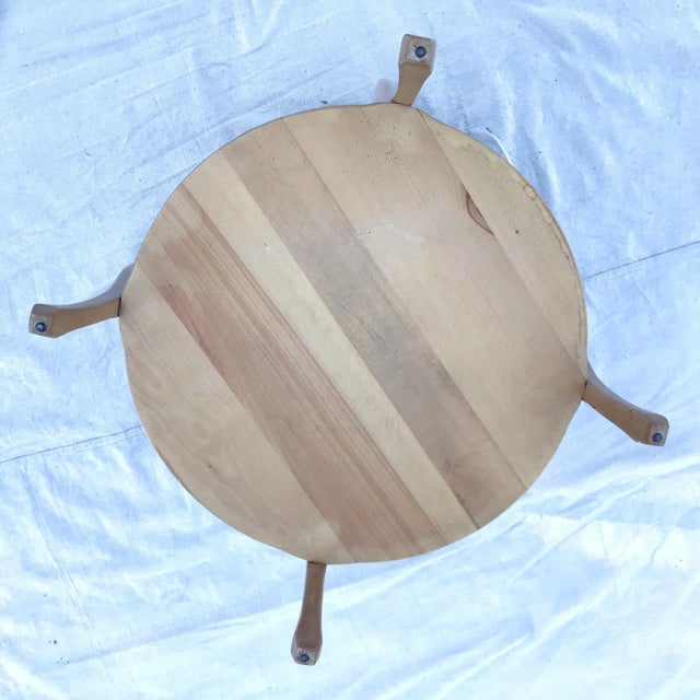 Wood Mid 20th Century French Country Pink Marble Top Accent Table For Sale - Image 7 of 13