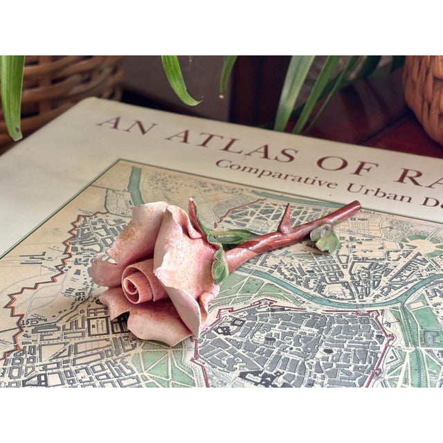 Ceramic Vintage Italian Capodimonte Rose With Thorn For Sale - Image 7 of 7