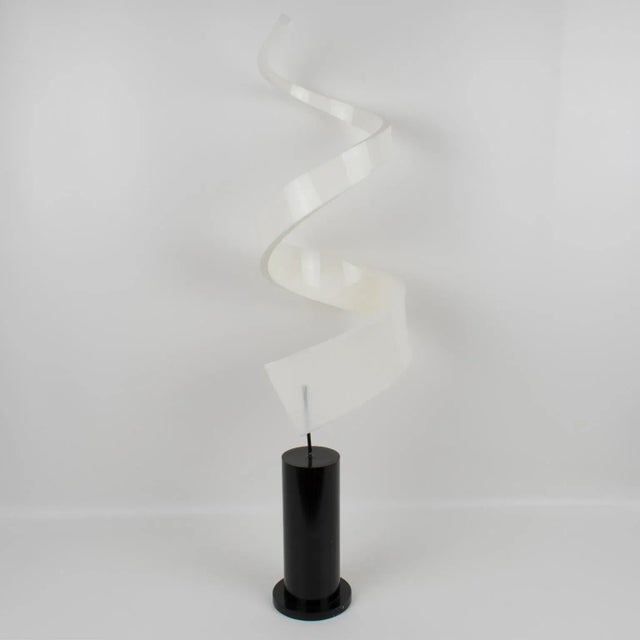 White Mid-Century Modern Abstract White Lucite Swirl Sculpture For Sale - Image 8 of 12