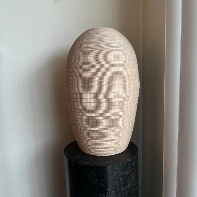 Flute Chicago Vintage Sandpaper Corrugated Cardboard Vase For Sale In Los Angeles - Image 6 of 7