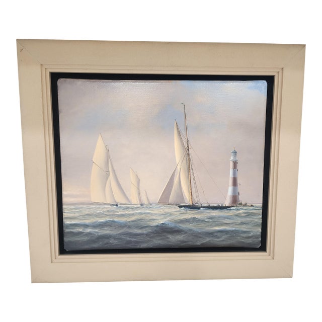 1990s Original Tim Thompson Maritime Painting Plymouth Hoe, Meadows Tower For Sale