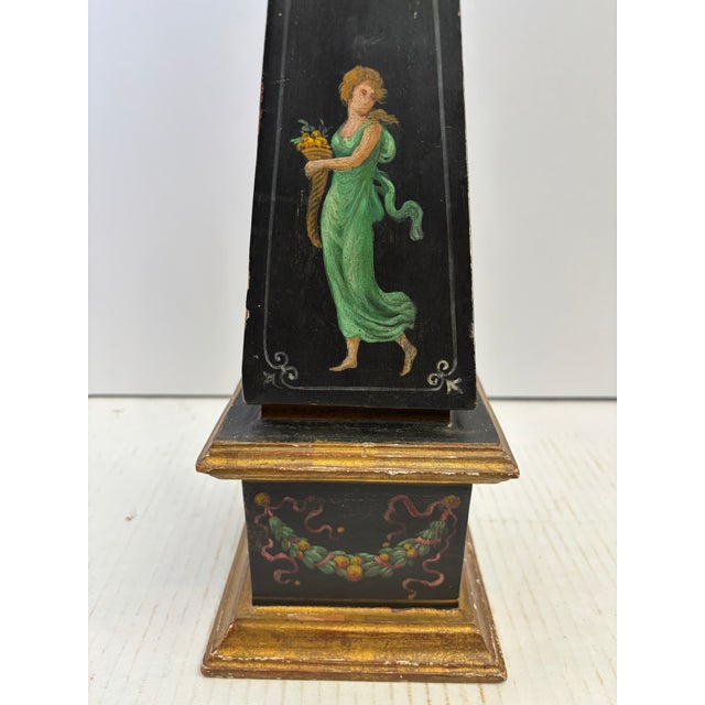 Vintage Italian Hand Painted Obelisk For Sale - Image 9 of 14