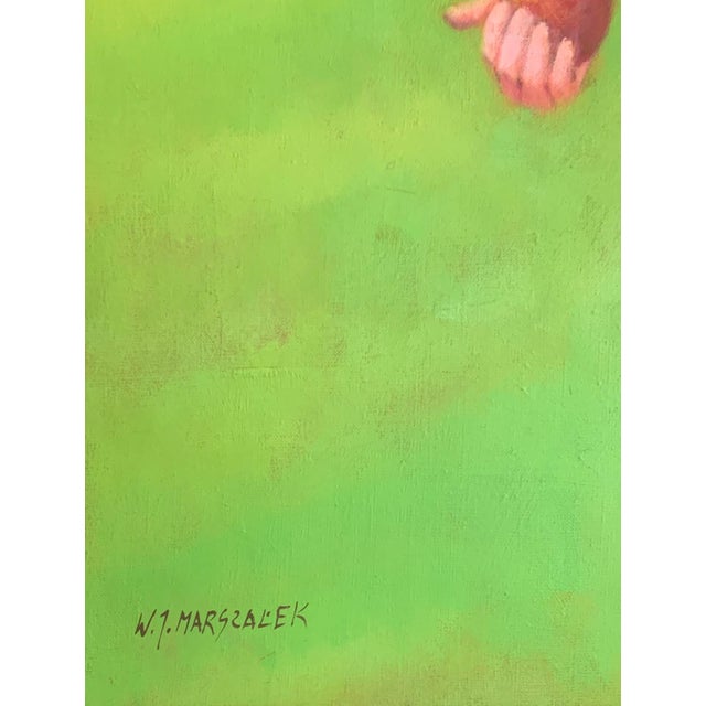 Waldemar J. Marszalek, Adam and Eve, Nude, Oil on Canvas For Sale - Image 6 of 7