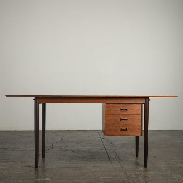 Exquisite and elegant 1950s mid century modern danish desk by Arne Vodder for H. Sigh & Sons Mobelfabrik, Denmark Teak and...