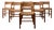 French Mid-Century Wood and Rush Dining Chairs, 1960s, Set of 6 For Sale