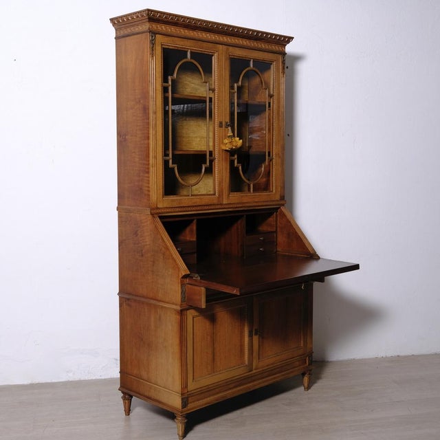 Louis XVI Display Cabinet with Flap Secretaire, Italy, 1950s For Sale - Image 16 of 18