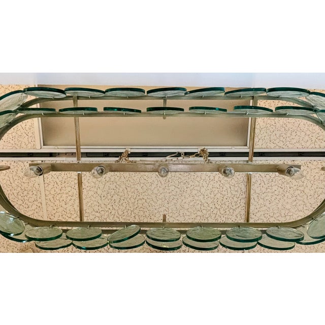 Currey & Company Currey & Company Modern Glass Disc Settat Chandelier For Sale - Image 4 of 6
