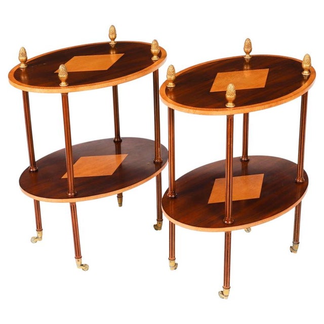 Vintage Occasional Tables in Flame Mahogany and Satin Wood, Set of 2 For Sale - Image 14 of 14