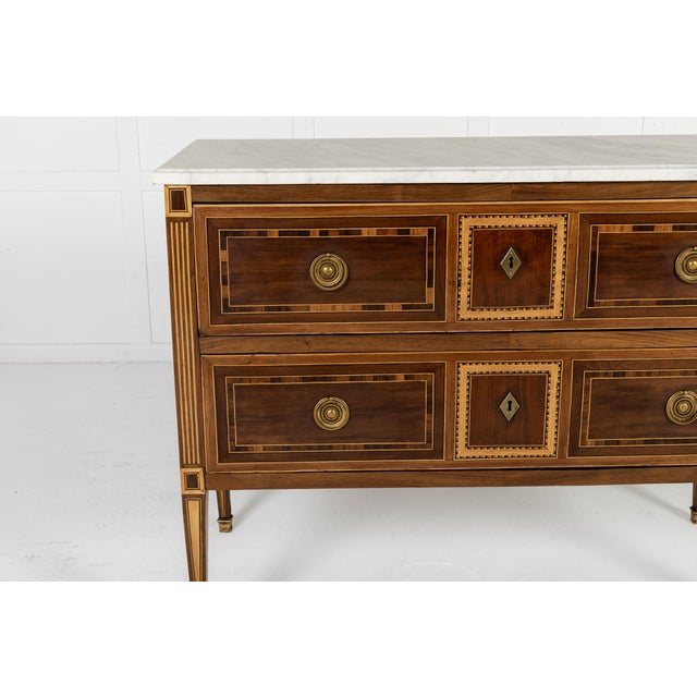 18th Century Italian Neoclassical Inlaid Chest of Drawers, Set of 2 For Sale - Image 9 of 13