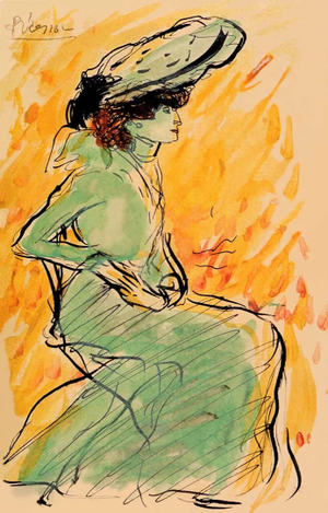 Picasso Woman in Green Giclee Numbered Edition