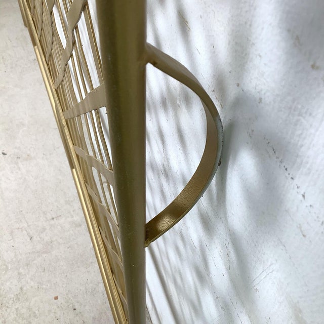 Vintage Hollywood Regency Gilt Metal Trellis Headboard-Queen For Sale - Image 11 of 12