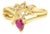Pear Shaped Ruby & Diamond 14k Yellow Gold, Size 5 For Sale