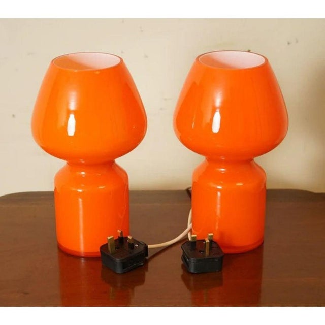 Glass Vintage Table Lamps in the style of Massimo Vignelli, 1950s, Set of 2 For Sale - Image 7 of 9